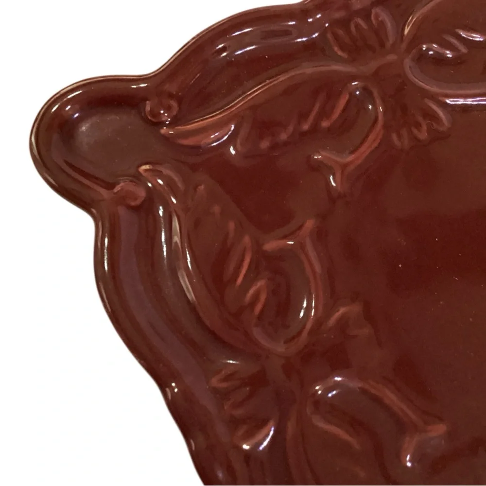 Red Decorative Ceramic Plate - Picture 2 of 5